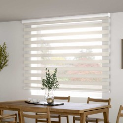 Stores jour nuit avec un tissu en petites taches de différentes nuances et un mélange de Lin et de polyester Stores jour nuit avec un tissu en petites taches de différentes nuances et un mélange de Lin et de polyester