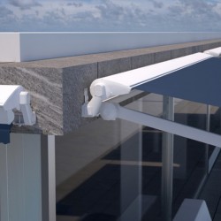 Beschermend vizier voor stof tegen uitbranden in de gesloten positie spiraal