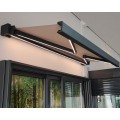 Bestel SmartSun luifel compleet met motor en acryl canvas LED 3x2 m grijze steen kleur. Luifel voor terras, balkon, muurbeugels inbegrepen tegen fabrieksprijzen