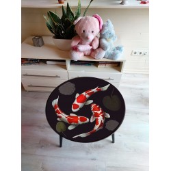 6 mm dicke runde Tischplatte mit polierter Kante mit UV-Fotodruck für Tisch 6 mm dicke runde Tischplatte mit polierter Kante mit UV-Fotodruck für Tisch